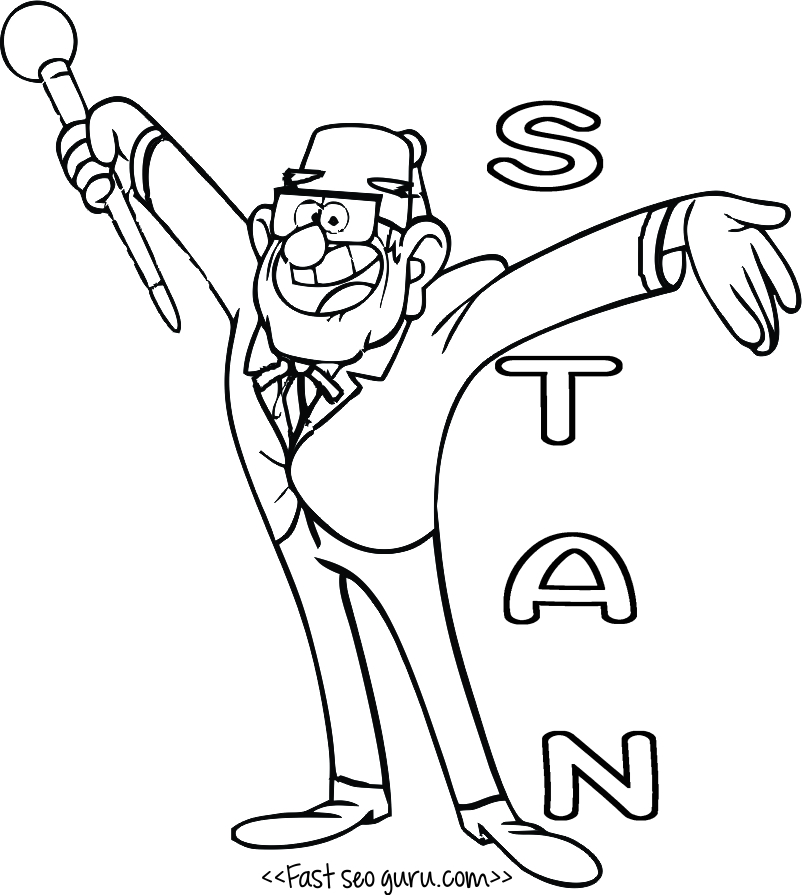 Printable gravity falls Stan coloring pages for kids